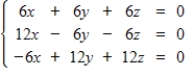 A system of equations may have a unique solution, an infinite number of solutions, or no solution. Use matrices to find the general solution of the following system.   A)    ,   ,   B)    ,   , for any real number z. C)    ,   ,   D)    ,   , for any real number z. E) no solution