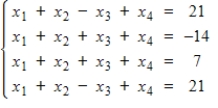 Use technology to solve the system of equations, if a solution exists.   A)    ,   ,   ,   B)    ,   ,   ,   C)    ,   ,   ,   D)    ,   ,   ,   E) no solution
