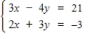 Use inverse matrices to solve the system of linear equations. ​ ​   ​ A)    B)    C)    D)    E)   