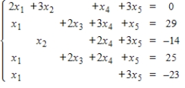 Use inverse matrices and the graphing calculator to find the solution of the system of equations. ​   ​ A)    B)    C)    D)    E)   