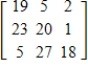 We have encoded messages by assigning the letters of the alphabet the numbers 1-26, with a blank assigned the number 27, and by using an encoding matrix A that converts the numbers to the coded message. To decode any message encoded by A, we must find the inverse of A, denoted by A<sup>-1</sup>, and multiply A<sup>-1</sup> times the coded message. Use this code and the given encoding matrix A to find the matrix that can be used to decode the given message. ​ The code matrix is   . The message is 33, 132, 214, 22, 110, 203, 34, 132, 201. A)    B)    C)    D)    E)   