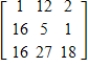 We have encoded messages by assigning the letters of the alphabet the numbers 1-26, with a blank assigned the number 27, and by using an encoding matrix A that converts the numbers to the coded message. To decode any message encoded by A, we must find the inverse of A, denoted by A<sup>-1</sup>, and multiply A<sup>-1</sup> times the coded message. Use this code and the given encoding matrix A to find the matrix that can be used to decode the given message. ​ The code matrix is   . The message is 33, 132, 214, 22, 110, 203, 34, 132, 201. A)    B)    C)    D)    E)   