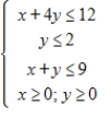 Solve the following linear programming problem. ​ Maximize   subject to ​   ​ A) 36 B) 9 C) 2 D) 15 E) 12