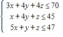 Set up the simplex matrix used to solve the linear programming problem. Assume all variables are nonnegative. ​ Maximize   subject to ​   ​ A) ​     B) ​     C) ​     D) ​     E) ​    