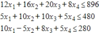 Use the simplex method to maximize the given function. Assume all variables are nonnegative. ​ Maximize   subject to ​   ​ A) maximum: 1,496 at   B) maximum: 985 at   C) maximum: 1,888 at   D) maximum: 2,435 at   E) maximum: 2,045 at  