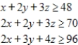 Use the simplex method. ​ Minimize   subject to ​   ​ A)    When   B)    When   C)    When   D)    When   E)    When  