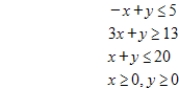 Use the simplex method to find the optimal solution. Minimize   subject to   A) minimum: 37 at   B) minimum: 15 at   C) minimum: 25 at   D) minimum: 12 at   E) minimum: 22 at  