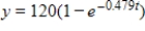 The percent concentration y of a certain drug in the bloodstream at any time t in minutes is given by the equation ​   . ​ Graph this equation for   . ​ A)    B)    C)    D)    E)   