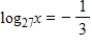Solve for x by writing the equation in exponential form. Round your answer to two decimal places, if necessary. ​   ​ A)    B)    C)    D)    E)   