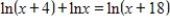 Solve the logarithmic equation   . ​ A)    B)    C)    D)    E)   