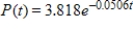 By using data from the U.S. Bureau of Labor Statistics for the years 1968-2002, the purchasing power P of a 1983 dollar can be modeled with the function   , where t is the number of years past 1960. In what year will the purchasing power of a 1983 dollar be $0.10? Round-up your answer to the nearest year. ​ A) 1990 B) 2002 C) 1996 D) 2024 E) 2032
