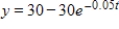 Suppose that the market share y (as a percent)  that a company expects t months after a new product is introduced is given by   . How long (to the nearest month)  will it take for the market share to be 25%? Round your answer to one decimal place. ​ A) 35.8 months B) 52.2 months C) 6.0 months D) 27.0 months E) 53.8 months