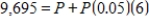 What does the number 0.05 represent in the given equation:   . ​ A) annual interest rate B) interest C) future value D) time E) principal