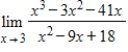 Graph the function with a graphing utility and use it to predict the limit. Check your work either by using the table feature of the graphing utility or by finding the limit algebraically. ​   ​ A)    B) 18 C)    D) 0 E) does not exist