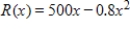 If the revenue for a product (in dollars)  is   , and the average revenue per unit is   ,   , find   . ​ A) $500 per unit B) $0.8 per unit C) $50 per unit D) $0 per unit E) does not exist