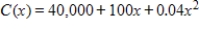 Suppose that the total cost function, in dollars, for a certain commodity is given by   , where x is the number of units produced. Find the instantaneous rate of change of the average cost   for any level of production. ​ A)    B)    C)    D)    E)   