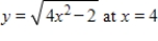 Write the equation of the line tangent to the graph of the given function at the indicated point. As a check, graph both the function and the tangent line you found to see whether it looks correct. ​   ​ A)    B)    C)    D)    E)   
