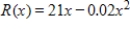Total revenue is in dollars and x is the number of units. Suppose that the total revenue function for a commodity is   . Find   , and tell what it represents. ​ A) $19.00. This represents the revenue from the sale of 50 units. B) $1,049.00. This represents the marginal revenue from the sale of 50 units. C) $1,050.00. This represents the marginal revenue from the sale of 50 units. D) $1,000.00. This represents the revenue from the sale of 50 units. E) $1.00. This represents the revenue from the sale of 50 units.