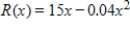 Total revenue is in dollars and x is the number of units. Suppose that the total revenue function for a commodity is   Find the marginal revenue at   and tell what it predicts about the sale of the next unit. Round your answer to two decimal places. ​ A) 13.80. The selling of the next unit increases revenue by $13.80. B) 12.60. The selling of the next unit increases revenue by $12.60. C) -414.00. The selling of the next unit decreases revenue by $414. D) -30.00. The selling of the next unit decreases revenue by $30. E) -15.00. The selling of the next unit decreases revenue by $15.