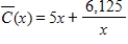 Suppose the average costs of a mining operation depend on the number of machines used, and average costs, in dollars, are given by   ,   , where x is the number of machines used. Over what interval in the domain do average costs decrease? ​ A) ​   B)    C)    D)    E)   