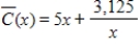Suppose the average costs of a mining operation depend on the number of machines used, and average costs, in dollars, are given by   ,   , where x is the number of machines used. How many machines give minimum average costs? ​ A) Using 25 machines gives the minimum average costs. B) Using zero machines gives the minimum average costs. C) Using 35 machines gives the minimum average costs. D) Using 50 machines gives the minimum average costs. E) Using 55 machines gives the minimum average costs.