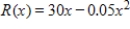 If the total revenue function for a blender is   , determine how many units x must be sold to provide the maximum total revenue in dollars. ​​ A)    B)    C)    D)    E)   