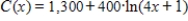 Suppose that the total cost (in dollars)  for a product is given by   , where x is the number of units produced. Find the marginal cost when 500 units are produced, and interpret your result. Round your answer to the nearest cent. ​ A) $0.80. It will cost approximately $0.80 to make the 501st unit. B) $0.31. It will cost approximately $0.31 to make the 501st unit. C) $0.40. It will cost approximately $0.40 to make the 501st unit. D) $380.95. It will cost approximately $380.95 to make the 501st unit. E) $1.00. It will cost approximately $1.00 to make the 501st unit.