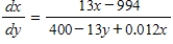 Suppose that production of a certain agricultural crop is related to the number of hours of labor x, and the number of acres of the crop y, according to   Find the rate of change of the number of hours, with respect to the number of acres. ​ A)    B)    C)    D)    E)   