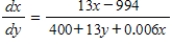 Suppose that production of a certain agricultural crop is related to the number of hours of labor x, and the number of acres of the crop y, according to   Find the rate of change of the number of hours, with respect to the number of acres. ​ A)    B)    C)    D)    E)   