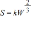 For human beings, the surface area S of the body is related to the body's weight W according to   , where k is a constant. For   , find the percent rate of change of the body's surface area in terms of the percent rate of change of the body's weight. ​ A)    B)    C)    D)    E)   