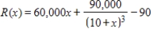 <strong>The marginal revenue for a new calculator is given by , where x represents hundreds of calculators and revenue is in dollars. Find the total revenue function for these calculators. </strong> A) B) C) D) E)
