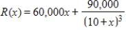 <strong>The marginal revenue for a new calculator is given by , where x represents hundreds of calculators and revenue is in dollars. Find the total revenue function for these calculators. </strong> A) B) C) D) E)