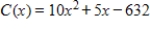 <strong>If the marginal cost for a product is , and the production of 11 units results in a total cost of $687, find the total cost function C.</strong> A) B) C) D) E)