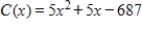 <strong>If the marginal cost for a product is , and the production of 11 units results in a total cost of $687, find the total cost function C.</strong> A) B) C) D) E)