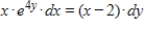 Find the particular solution to the given differential equation. ​   , when   ​ A)    B)    C)    D)    E)   