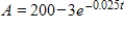 Suppose that a liquid carries a drug with concentration 0.03 g/cc into a 200-cc organ at a rate of 5 cc/s and leaves at the same rate. If initially there is 3 g of drug in the organ, find the amount A of drug in the organ as a function of time t. ​If it's necessary, round your calculations to four decimal places. A)    B)    C)    D)    E)   