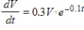 Let V denote the volume of a tumor, and suppose that the growth rate of the tumor satisfies   . If the initial volume of the tumor is 1.89 units, find an equation for V as a function of t. If it's necessary, round your calculations to two decimal places. ​ A)    B)    C)    D)    E)   