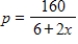 The demand function for a product is   , where p is the number of dollars and x is the number of units. If the equilibrium quantity is $7, what is the consumer's surplus? Round your answer to two decimal places. ​ A) $22.86 B) $28.24 C) $48.00 D) $62.40 E) $115.20