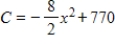 The total cost function for a product is   , and the demand function is   , where p is the number of dollars and x is the number of units. Find the consumer's surplus at the point where the product has maximum profit. Round to the nearest cent. ​ A) $256.00 B) $295.38 C) $576.00 D) $384.00 E) $182.86