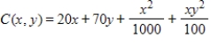 Suppose that the total cost of producing 1 unit of a product is given by   dollars, where x represents the cost per pound of raw materials and y represents the hourly rate for labor. The present cost for raw materials is $11 per pound and the present hourly rate for labor is $24. How will an increase of $1 per hour in labor costs affect the total cost? Round your answer to the nearest cent. ​ A) The total cost will increase approximately $75.28 if labor costs increase to $25 per hour. B) The total cost will increase approximately $77.41 if labor costs increase to $25 per hour. C) The total cost will increase approximately $133.36 if labor costs increase to $25 per hour. D) The total cost will increase approximately $25.78 if labor costs increase to $25 per hour. E) The total cost will increase approximately $27.95 if labor costs increase to $25 per hour.