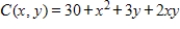 Suppose that the joint cost (in dollars)  for two products is given by   , where x represents the quantity of product X produced and y represents the quantity of product Y produced. Find and interpret the marginal cost with respect to y if 6 units of product X and 10 units of product Y are produced. ​ A) If x remains at 6, the expected change in cost for an 11<sup>th</sup> unit of y is $32. B) If x remains at 6, the expected change in cost for an 11<sup>th</sup> unit of y is $15. C) If x remains at 6, the expected change in cost for an 11<sup>th</sup> unit of y is $20. D) If x remains at 6, the expected change in cost for an 11<sup>th</sup> unit of y is $36. E) If x remains at 6, the expected change in cost for an 11<sup>th</sup> unit of y is $51.