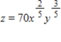 Suppose the production function for a product is   , where x is the capital expenditures and y is the number of work-hours. Find the marginal productivity of y. ​ A) ​   B) ​   C) �​   D) ​   E) ​  