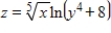 Suppose that the production function for a product is   , where x represents the number of work hours and y represents the available capital (per week) . Find the marginal productivity of y. ​ A)    B)    C)    D)    E)   