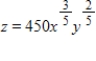 Suppose the Cobb-Douglas production function for a company is given by   , where x is the company's capital investment and y is the size of the labor force (in work-hours) . Find the marginal productivity of x. Then, find the marginal productivity of y. ​ A)    B)    C)    D)    E)   