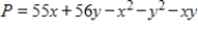 Suppose that x units of one input and y units of a second input result in   units of a product. What is the maximum production? ​ A) 1,675 B) ​3,081 C) ​1,152 D) ​1,027 E) ​1,425