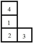 Figure K.4 A company of four departments has the following closeness factors and current locations of all departments. Assume rectilinear distance.    -Using the information in Figure K.4, which of these arrangements has the best weighted-distance score? A)    B)    C)    D)    