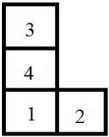 Figure K.4 A company of four departments has the following closeness factors and current locations of all departments. Assume rectilinear distance.    -Using the information in Figure K.4, which of these arrangements has the best weighted-distance score? A)    B)    C)    D)    