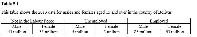 <strong>  Refer to the Table 9-1. What is the adult unemployment rate in Bolivar?</strong> A) 4.12 percent B) 7.4 percent C) 11.11 percent D) 12.50 percent <div style=padding-top: 35px> 