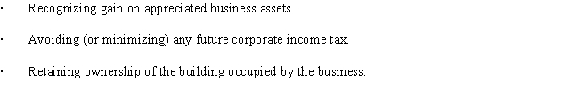 For various reasons, Bill would like to incorporate his very successful business. Before doing so, however, he has the following reservations: ​    Suggest a resolution of Bill's concerns.