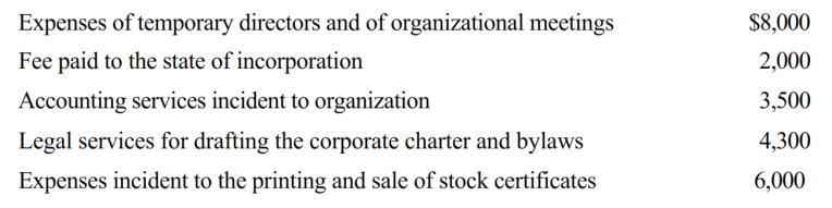 Opal Corporation, an accrual method, calendar year taxpayer, was formed and began operations on July 1, 2018. The following expenses were incurred during the first tax year (July 1 through December 31, 2018)  of operations.   Assuming a § 248 election, what is Opal's deduction for organizational expenditures for 2018? A)  $593. B)  $460. C)  $5,427. D)  $5,627. E)  None of the above.